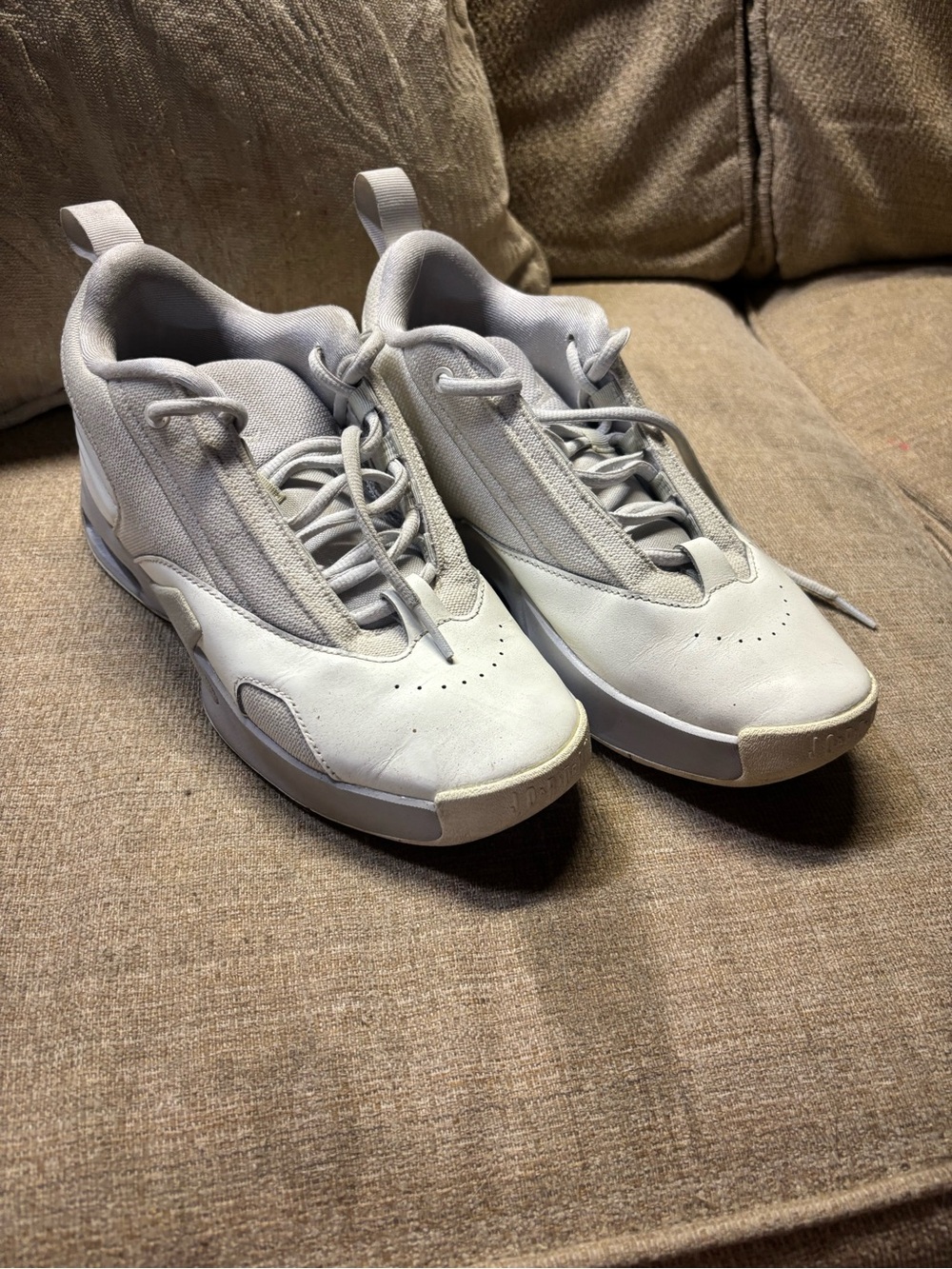 Jordan Women's Athletic Sneakers in Light Gray and White